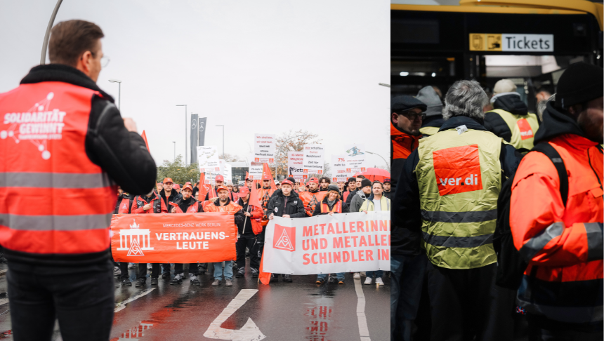 Gewerkschaftsaufruf © Olaf Kostritz © Olaf Kostritz: Streik der IG Metall und ver.di